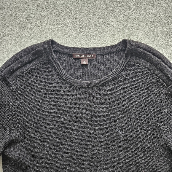 Michael Kors Men's Sweater Wool Blend Crewneck Pullover Medium Long Sleeve Black - Picture 5 of 9